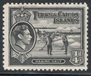 Turks & Caicos 1938 King George VI & Raking Salt 1/4p Scott # 78 MH