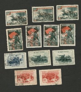 RUSSIA - 12 USED STAMPS - ARMY - VARIETY - 1945.