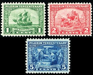 548-50, Mint F-VF NH Set of Three Pilgrim Tercentenary - Stuart Katz