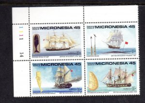 MICRONESIA #113a 1990 STAMP WORLS LONDON MINT VF NH BLOCK4