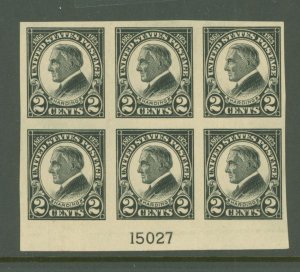 United States #611 Unused Plate Block (Cat)