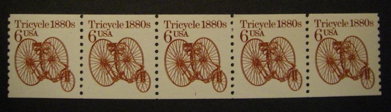 Scott 2126, 6 cent Tricycle, PNC5 #1, MNH Transportation Coil Beauty