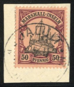 German Colonies, Marshall Islands #20 Cat$21, 1900 50pf purple and black, use...