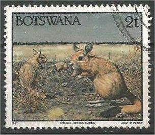 BOTSWANA, 1992, used 2t,  Spring hares Scott 519