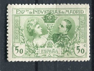 SPAIN; 1907 early Madrid Expo issue fine Mint hinged 50c. value