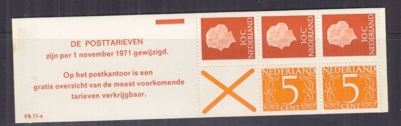 NETHERLANDS, 1971 Booklet, PB 11-a, Orange cover, mnh.