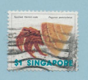 Singapore 1977 Scott 272 used - $1, Spotted Hermit crab