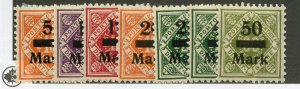 German States- Wurttemburg, Scott #o64-70, Unused, Hinged