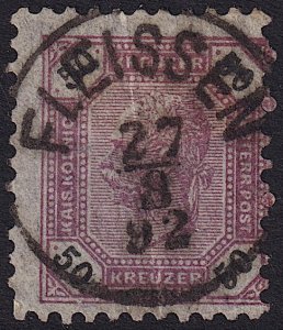 Austria - 1891 - Scott #69 - used - FLEISSEN pmk Czech Republic
