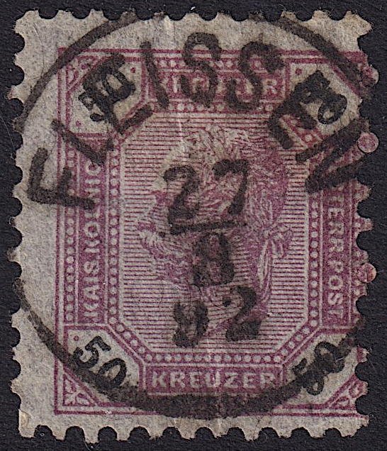 Austria - 1891 - Scott #69 - used - FLEISSEN pmk Czech Republic