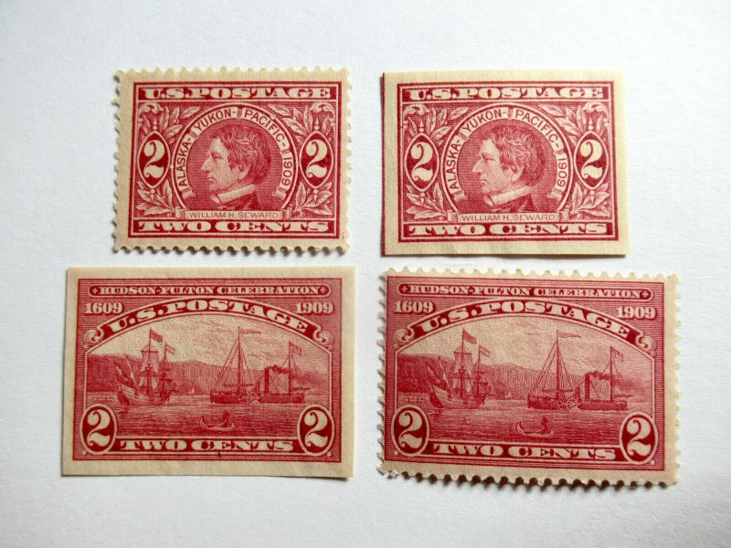 US 1909 Alaska Yukon & Hudson Fulton #370-373 Stamps MLH CV $50