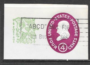 USA U545a: 4c + 1c Franklin, Type II, used