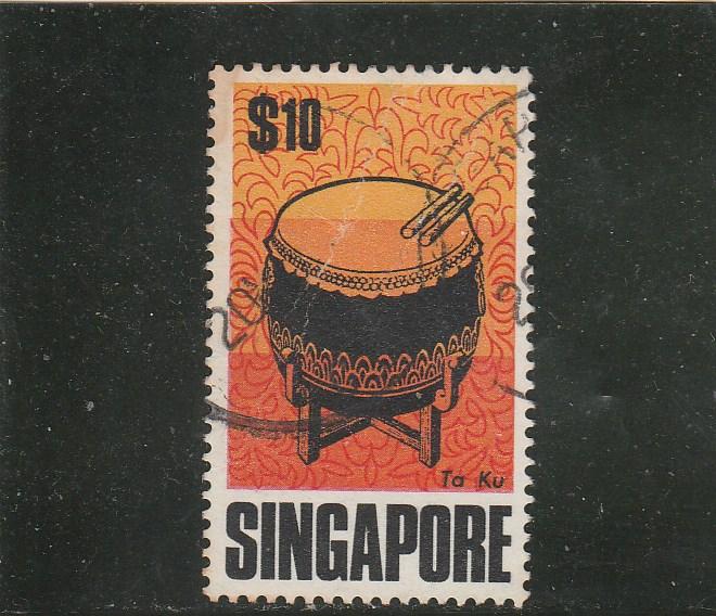 Singapore  Scott#  111  Used  (1969 Chinese Drum)