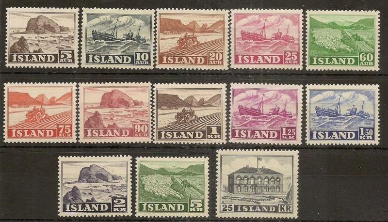 Iceland 1950 Pictorial Set SG296-308 Mint Cat£325