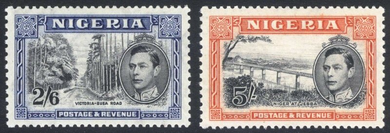 Nigeria 1938 2s6d-5s Pict PERF13x11.5 SG 58-59 Sc 63c-64c LMM/MLH Cat£170($216)