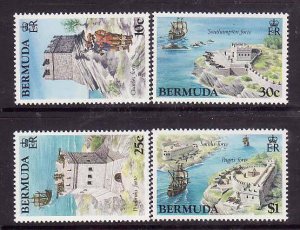 Bermuda-Sc#429-32- id9-unused NH set-Old Forts-1982-