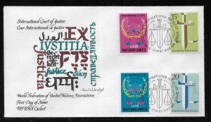 United Nations NY 314-15, G87-88 ICJ WFUNA Cachet FDC