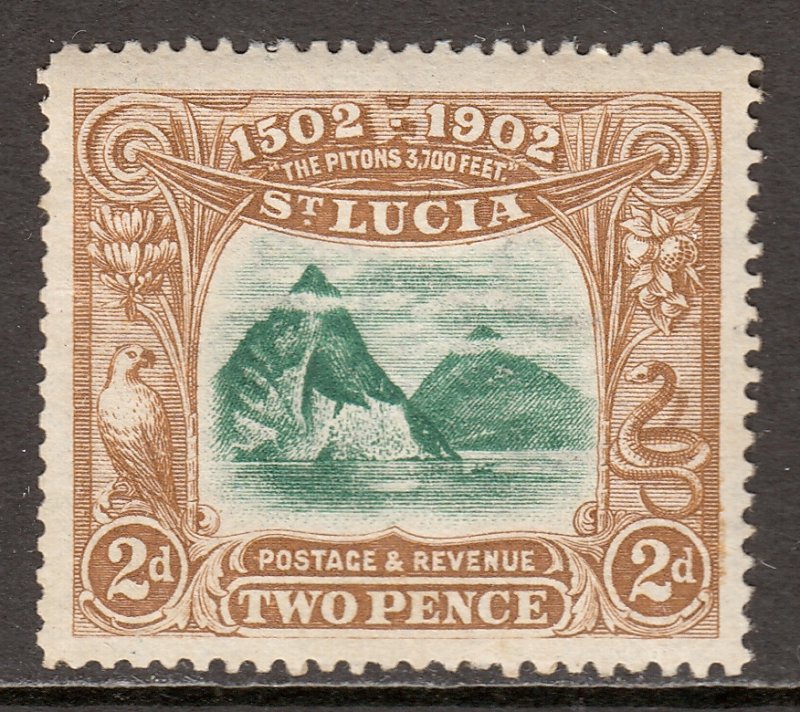 St. Lucia - Scott #49 - MH - Gum toning - SCV $11.00