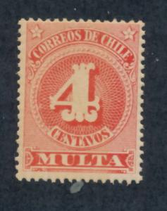 Chile 1898  Scott  J45 MH - 4c, Numeral