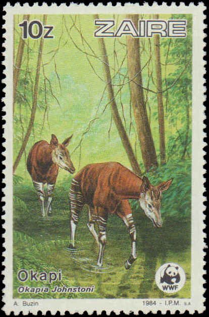 Zaire #1168-1171, Complete Set(4), 1984, World Wildlife Fund, Animals, Never ...