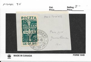 Displaced Person Camp: Woldenberg: Fisher #34 on piece (56406)