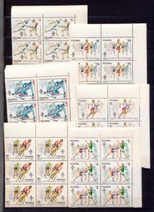 POLAND 1984 Sport Olympics Blocks MNH 36 stamps (Go 735