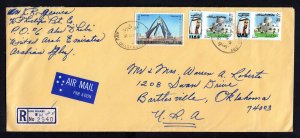 UNITED ARAB EMIRATES — SCOTT 11 (X2) — 1973 ABU DHABI TO BARTLESVILLE, OK COVER