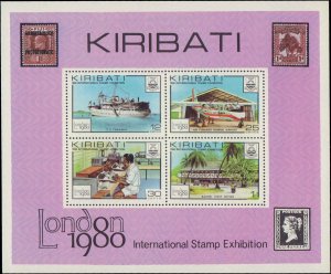 1980 Kiribati #352-355a, Complete Set(5), Never Hinged