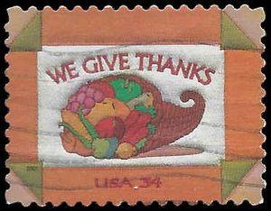 #3546 34c Thanksgiving Cornucopia 2001 Used