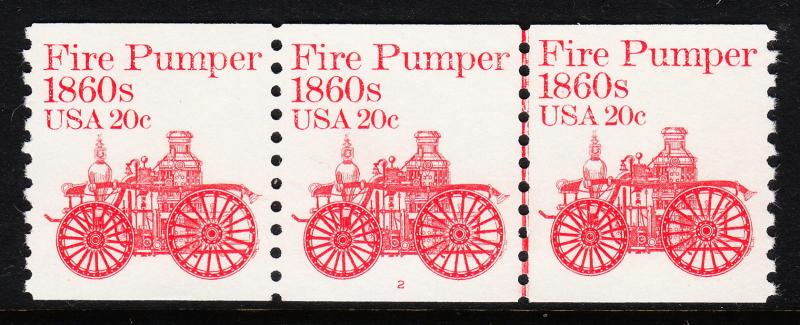 USA — SCOTT 1908 — FIRE PUMPER — PNC PS3 #2 — WITH GRIPPER CRACK PLATE VARIETY