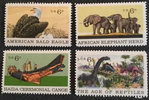 US #1387/1388/1389/1390 MNH 4 Singles Nat'l History SCV $1.00 L16