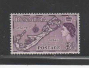 BERMUDA #148 1953 3p 1953 QEII & MAP MINT VF NH O.G