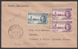 GILBERT & ELLICE IS 1946 Victory FDC registered ex Tarawa...................Q246