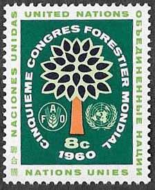 UN New York SC 82 - Tree with FAO & UN Emblems- MNH - 1960