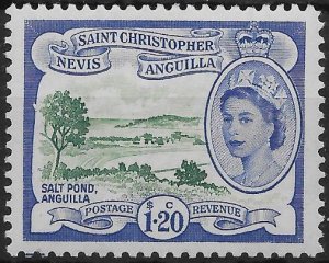 ST.KITTS-NEVIS SG117 1954 $1.20 DEEP GREEN & ULTRAMARINE MTD MINT