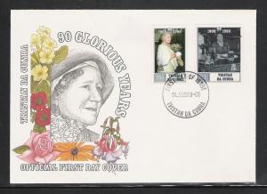 Tristan Da Cunha #480-481 FDC Queen Mother