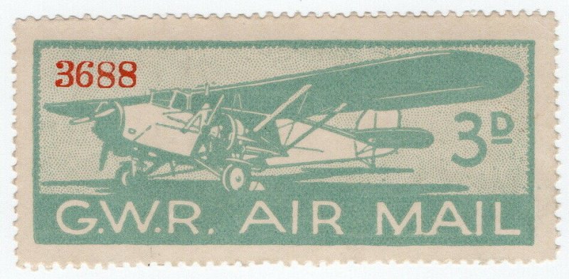 (I.B) Cinderella Collection : Great Western Railway Air Mail 3d 