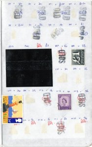 Dealers stamp approval book Great Britain 13 stamps selling value approx £7