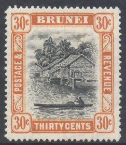 Brunei Scott 71 - SG88, 1947 Brunei River 30c MH*