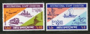 Bangladesh 1980 London Stamp Exhibition Early Mail Transport Sc 183-4 MNH # 1236