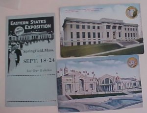 US EXPO's ALASKA 1909 CARD 2 DIFF. EASTERN STATE 1932 FOLDER MINT