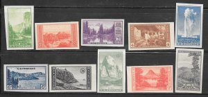 #756-765 MNH NGAI Imperf National Parks Set of Singles