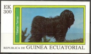 Equatorial Guinea 1977 DOG TIBETAN TERRIER s/s Imperforated Mint (NH)