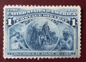 US #230 Used Very Light Cancel 1c Columbus VF 1893