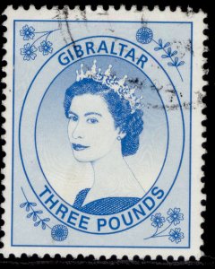 GIBRALTAR QEII SG870, 1999 £3 bright blue, FINE USED. Cat £12.