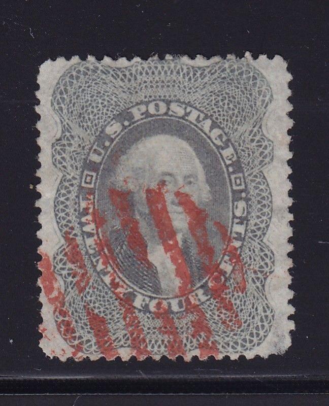 37 VF used neat red cancel with nice color cv $ 465 ! see pic !