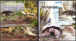 Mozambique 2013 Turtles Sheet + S/S MNH