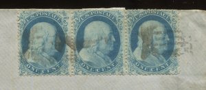 18 Franklin Strip of 3 on APR 30 1861 Confederate States Use Cover with PF Cert