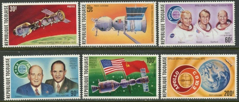 TOGO Sc#913, C254-8, C258a 1975 Apollo-Soyuz Project Set & S/S Complete OG MNH