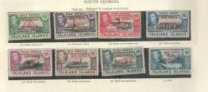 SOUTH GEORGIA 1944 GEORGE 6TH SET FROM CROWN ALBUM, MOUNTED MINT